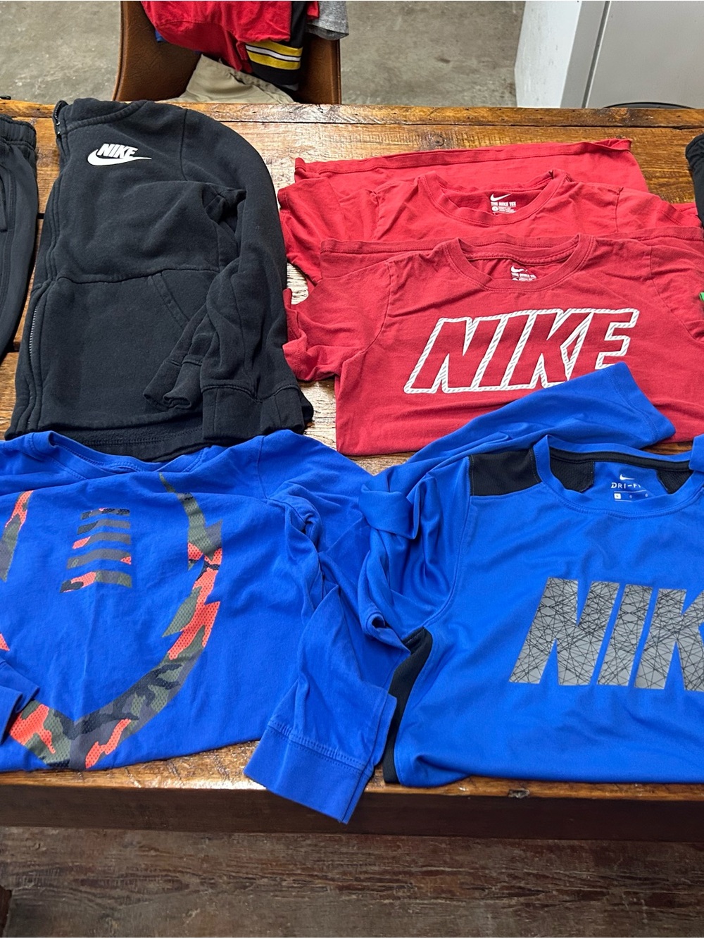 Nike Kids Black Hoodie, Red Logo Tees & Bright Blue Sport Tees